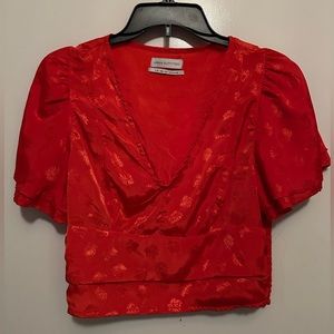 Urban Outfitters Red Crop Top with Pattern